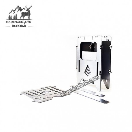 اجاق هیزمی لولادار کوچک سروکوه مدل FBSH01 رنگ نقره ای