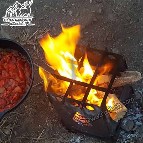 اجاق هیزمی کشویی بزرگ سروکوه مدل FBSS11 رنگ نقره ای