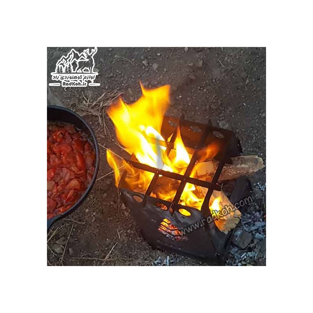 اجاق هیزمی کشویی بزرگ سروکوه مدل FBSS11 رنگ نقره ای