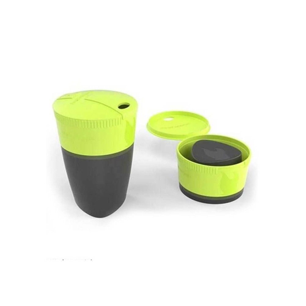 لیوان تاشو لایت مای فایر مدل pack up cup bio رنگ مشکی/سبز فسفری