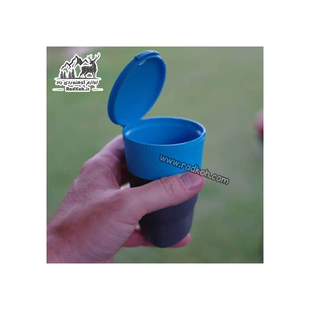 لیوان تاشو لایت مای فایر مدل pack up cup bio رنگ خاکستری/آبی