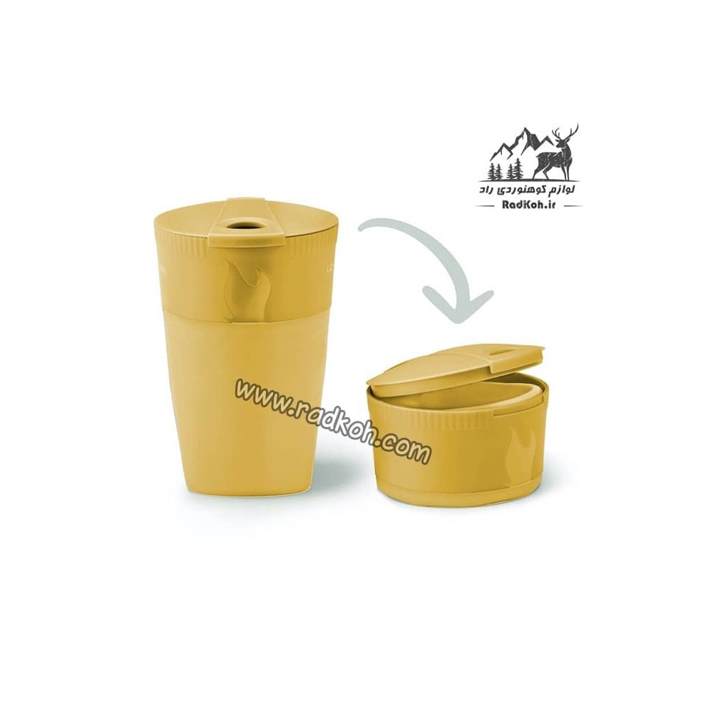 لیوان 2 نفره لایت مای فایر مدل pack up cup bio رنگ زرد