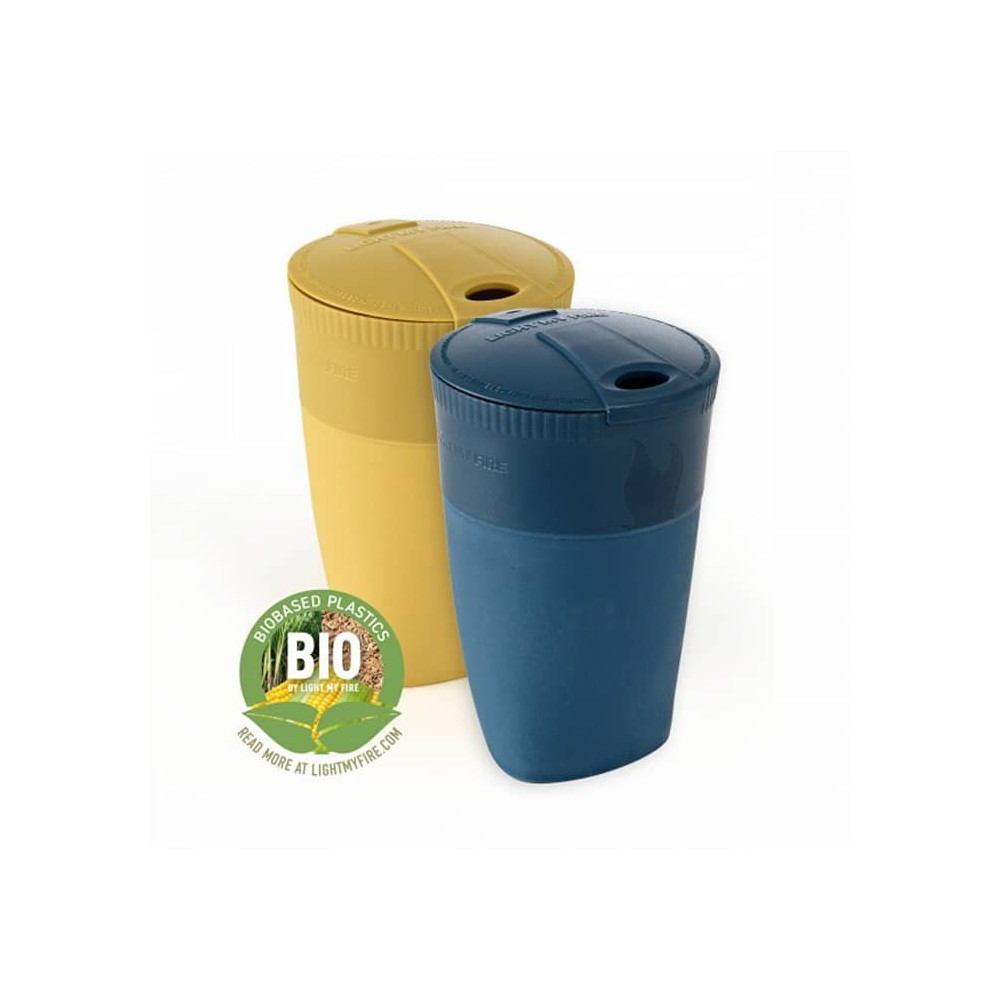لیوان 2 نفره لایت مای فایر مدل pack up cup bio رنگ زرد/سرمه ای