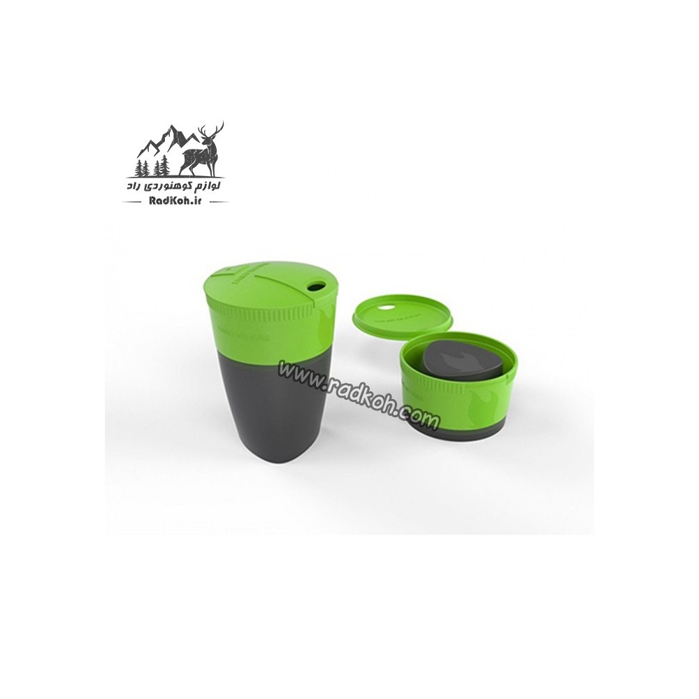 لیوان 2 نفره لایت مای فایر مدل pack up cup bio رنگ زرد/سرمه ای