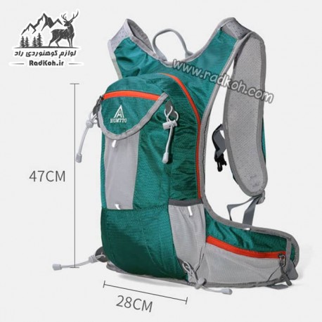 کوله دوچرخه سواری 18 لیتری هامتو مدل HB202105-2 رنگ سبز کله غازی