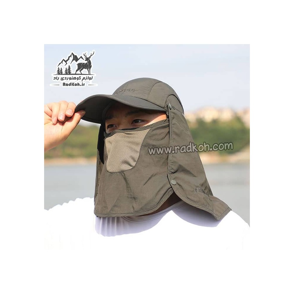 کلاه آفتابگیر سه تکه مردانه و زنانه هامتو مدل humtto HB202112-1 رنگ سبز تیره