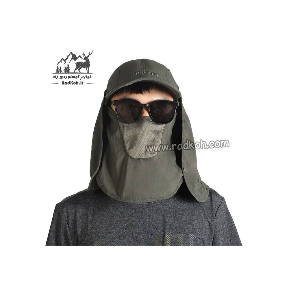 کلاه آفتابگیر سه تکه مردانه و زنانه هامتو مدل humtto HB202112-1 رنگ سبز تیره