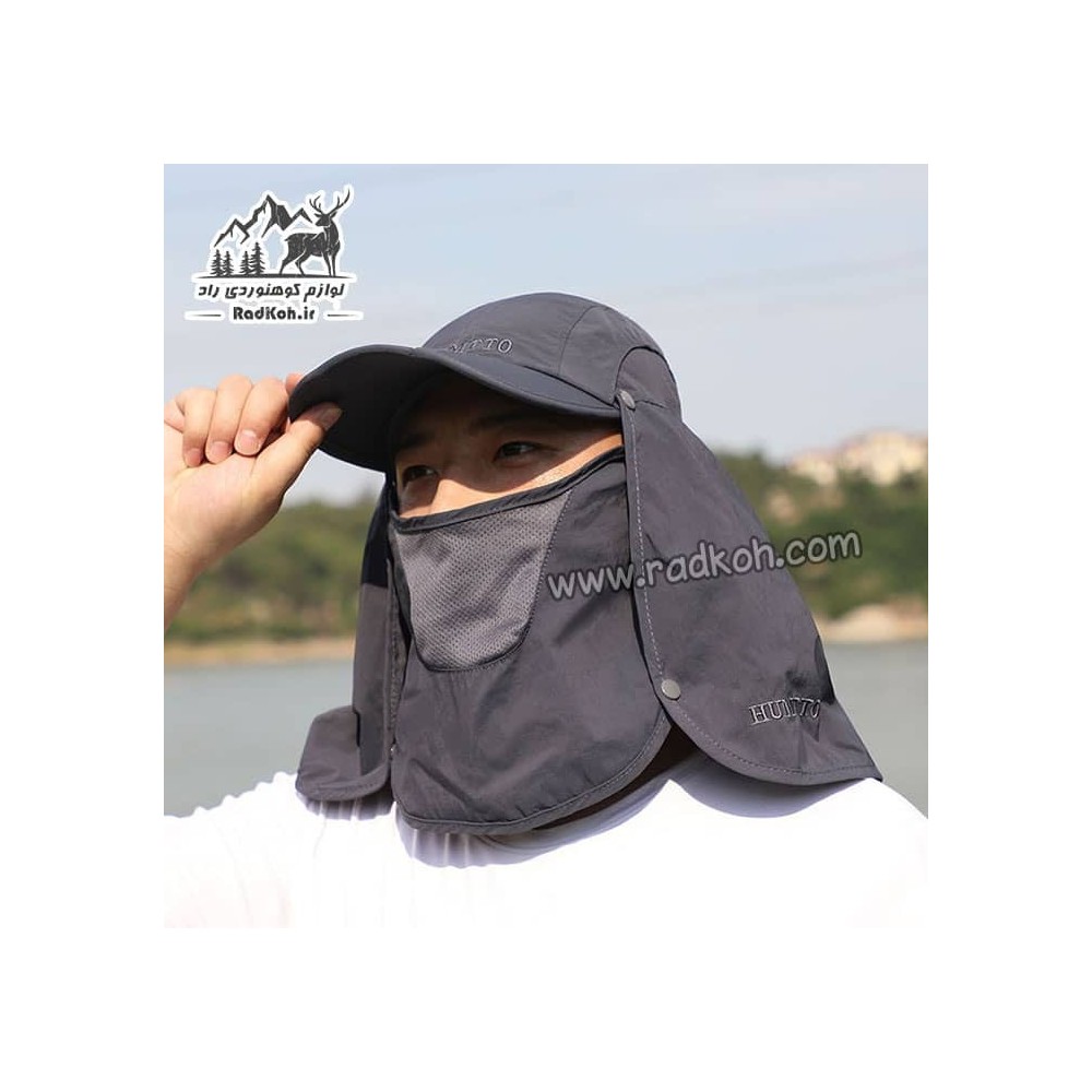 کلاه آفتابگیر سه تکه مردانه و زنانه هامتو مدل humtto HB202112-3 رنگ خاکستری تیره