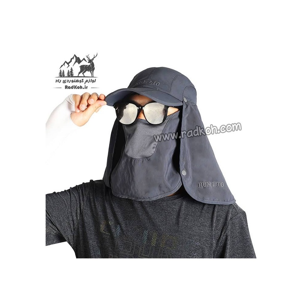کلاه آفتابگیر سه تکه مردانه و زنانه هامتو مدل humtto HB202112-3 رنگ خاکستری تیره