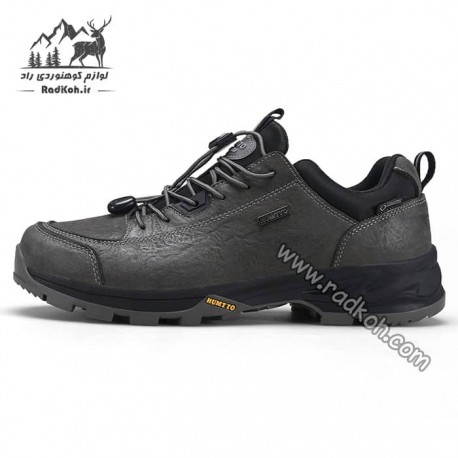 کفش پیاده روی چرمی مردانه هامتو مدل 330163A-2 رنگ خاکستری تیره