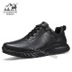 کفش پیاده روی چرمی مردانه هامتو مدل 330973A-1 رنگ مشکی