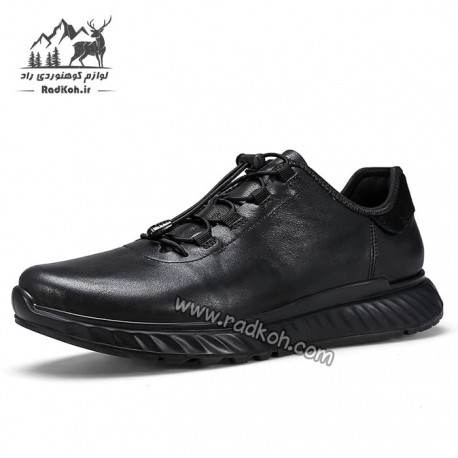 کفش پیاده روی چرم مردانه هامتو مدل 330179A-1 رنگ مشکی