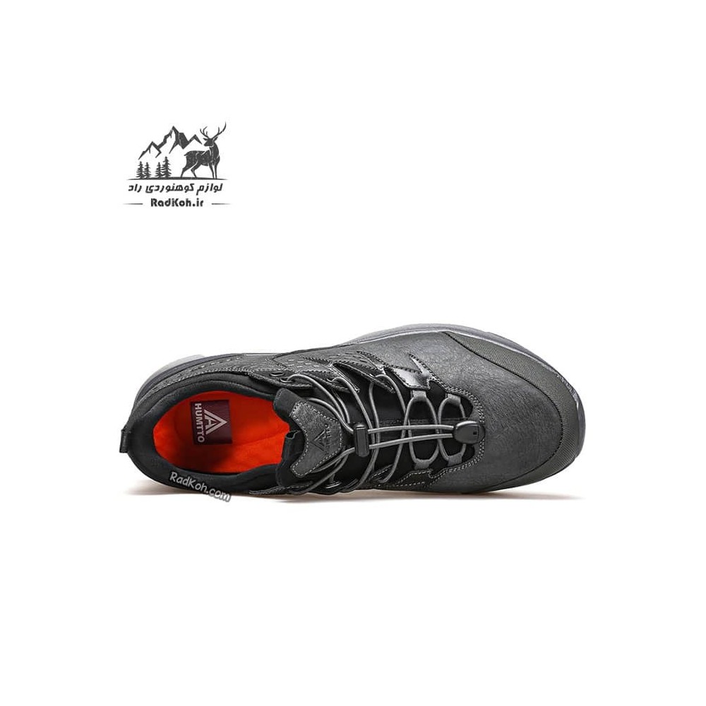 کفش پیاده روی چرم مردانه هومتو مدل humtto 340777A-2 رنگ خاکستری تیره
