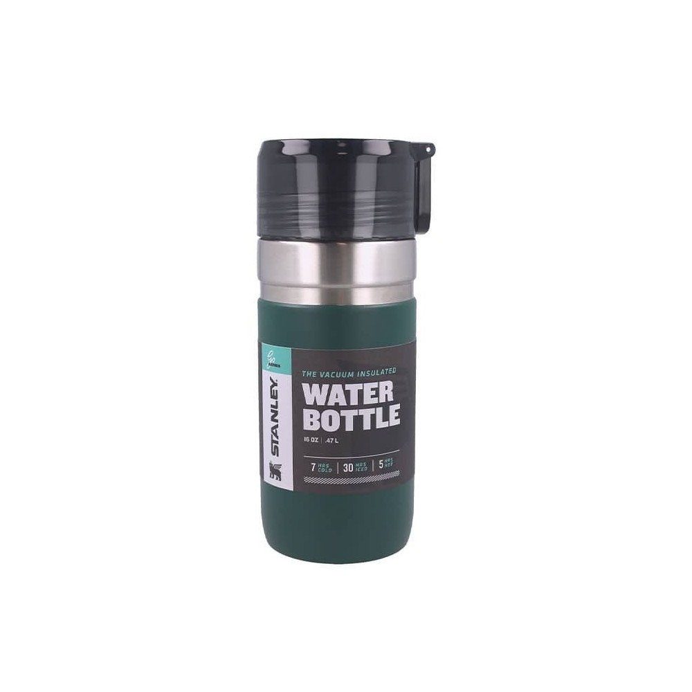قمقمه دو جداره استنلی 0.47 میلی لیتری مدل Water Bottle 0.47L رنگ سبز
