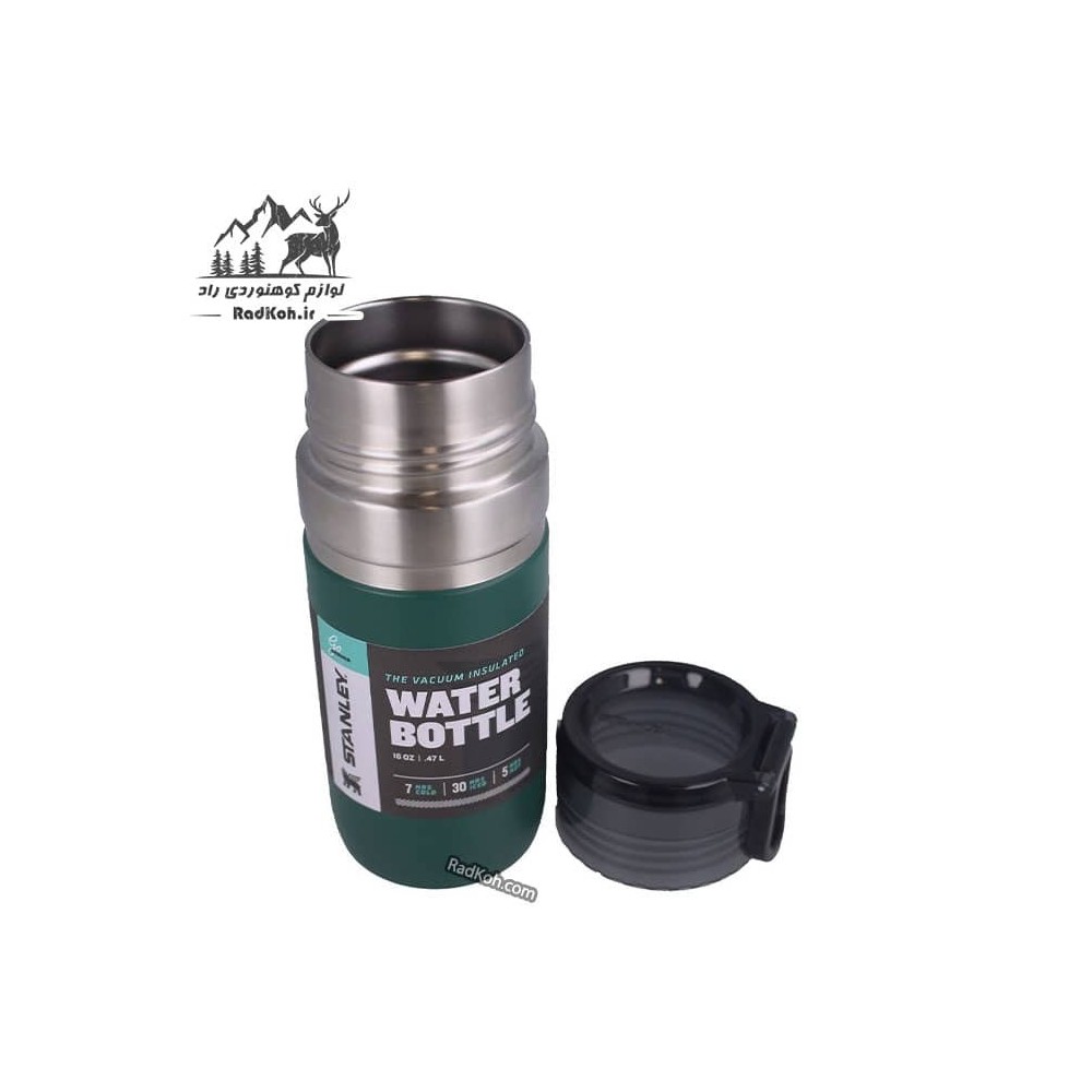 قمقمه دو جداره استنلی 0.47 میلی لیتری مدل Water Bottle 0.47L رنگ سبز