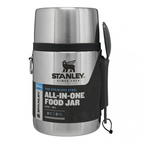 فلاسک غذای با قاشق 530 میلی لیتری استنلی ادونچر مدل Food Jar 0.53L رنگ استیل (نقره ای)