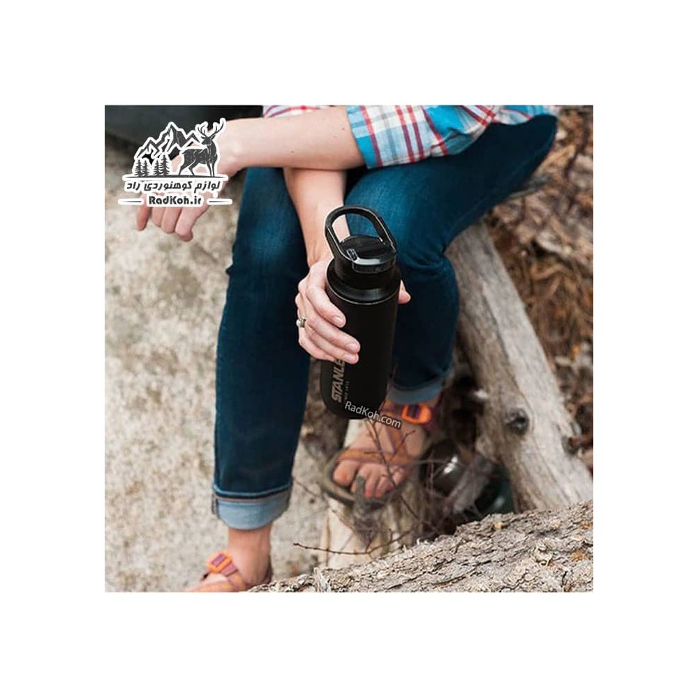ماگ مسافرتی 470 میلی لیتری استنلی ادونچر مدل Switchback Travel Mug 0.47L رنگ مشکی