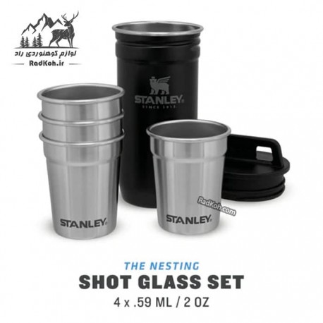 ست شات استنلی سری ادونچر مدل Nesting shot glass set رنگ مشکی