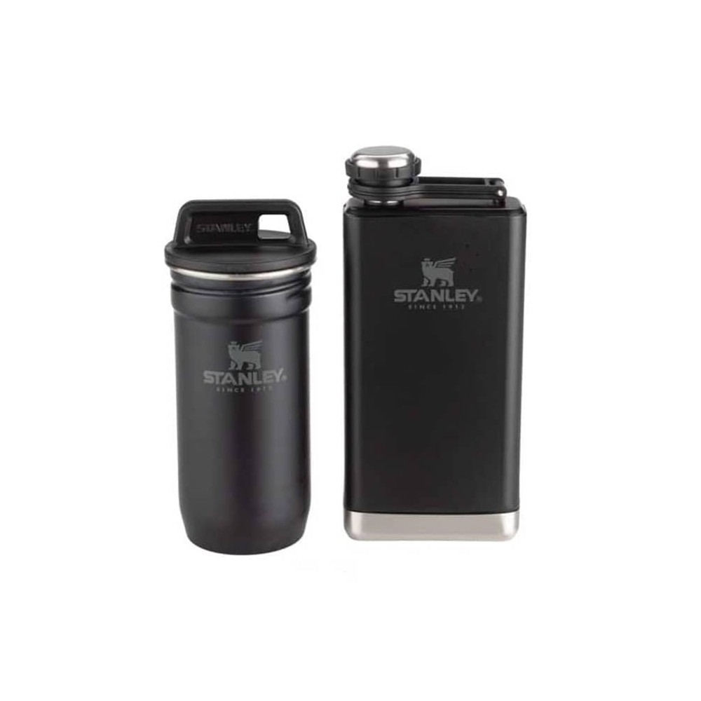 ست شات و قمقمه کتابی استنلی ادونچر مدل Shot Glass + Flask Set رنگ مشکی