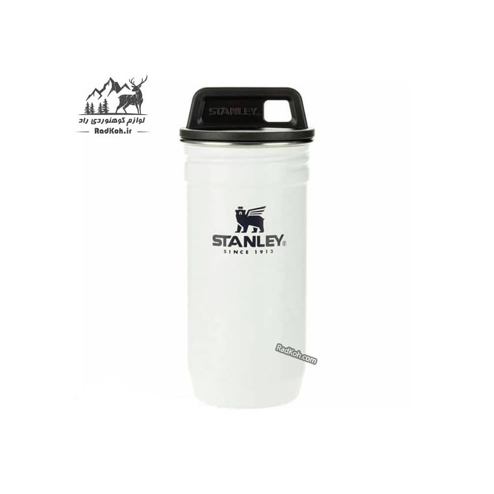 ست شات و قمقمه کتابی استنلی ادونچر مدل Shot Glass + Flask Set رنگ سفید