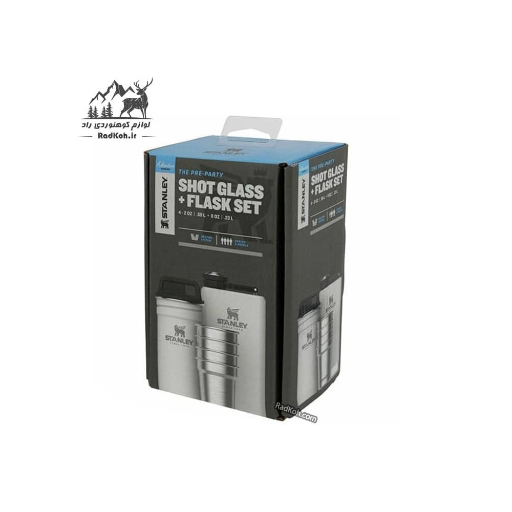 ست شات و قمقمه کتابی استنلی ادونچر مدل Shot Glass + Flask Set رنگ سفید