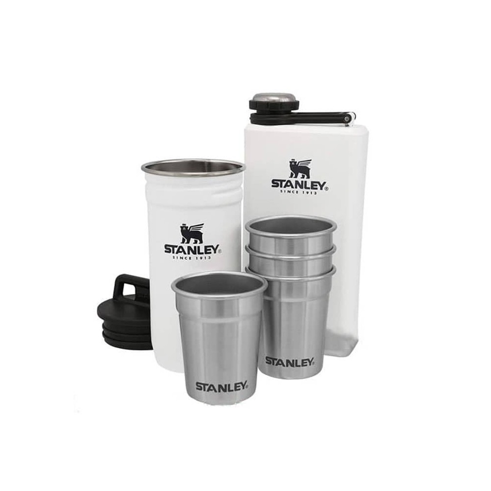 ست شات و قمقمه کتابی استنلی ادونچر مدل Shot Glass + Flask Set رنگ سفید
