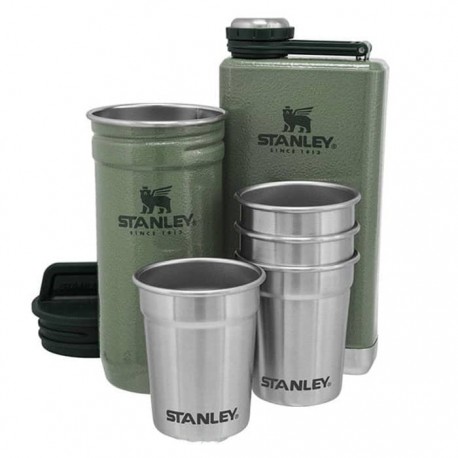 ست شات و قمقمه کتابی استنلی ادونچر مدل Shot Glass + Flask Set رنگ سبز