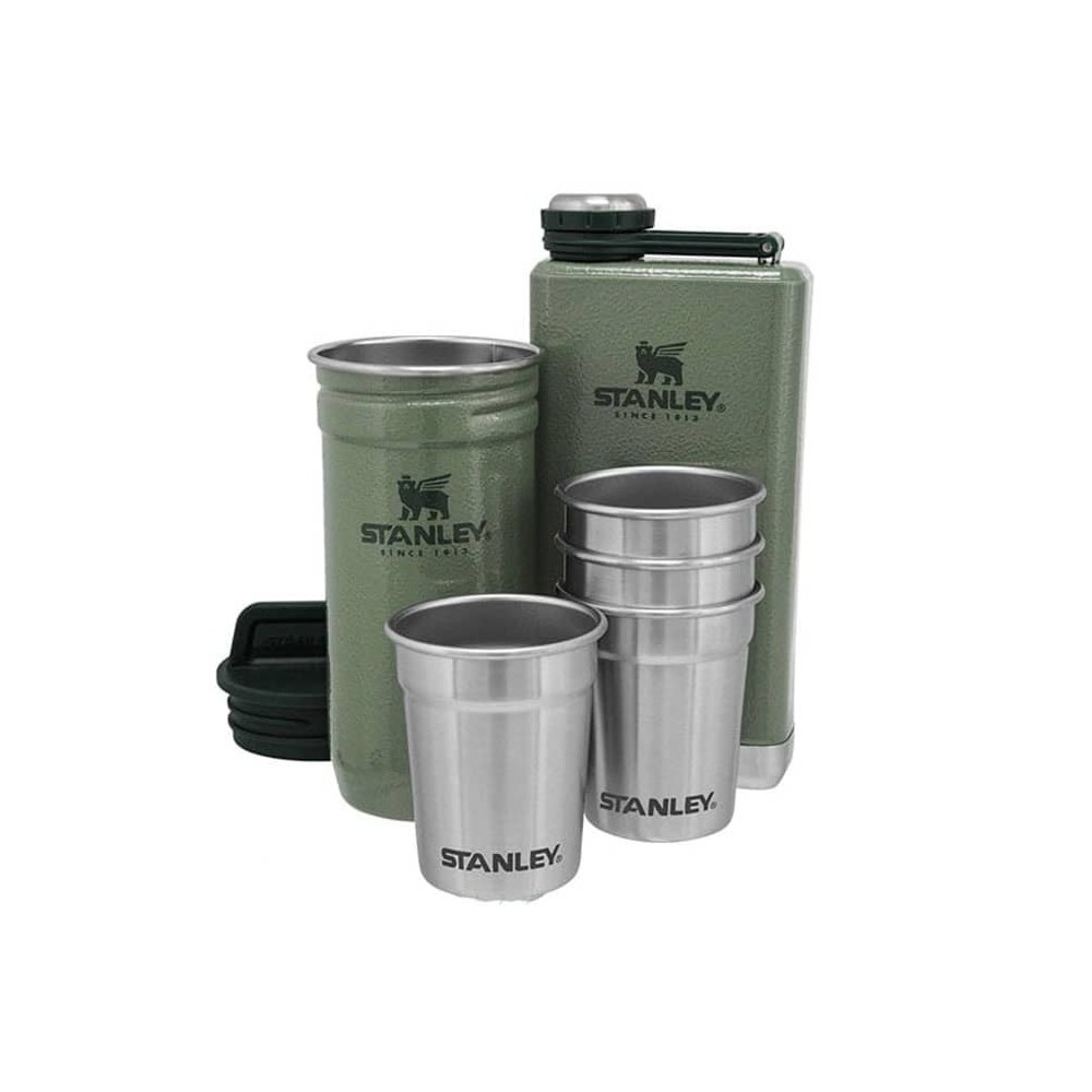 ست شات و قمقمه کتابی استنلی ادونچر مدل Shot Glass + Flask Set رنگ سبز