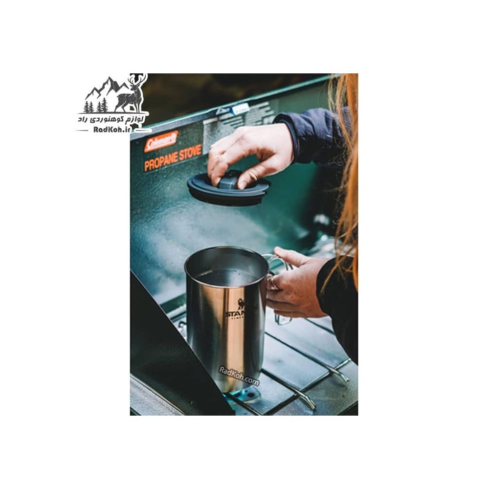 قهوه ساز سفری استنلی سری ادونچر مدل Boil + Brew 0.94L رنگ استیل