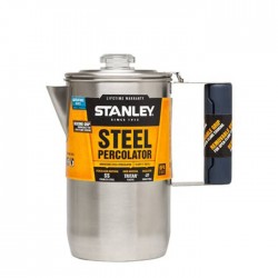 کتری استیل 6 نفره با صافی استنلی ادونچر مدل percolator رنگ استیل