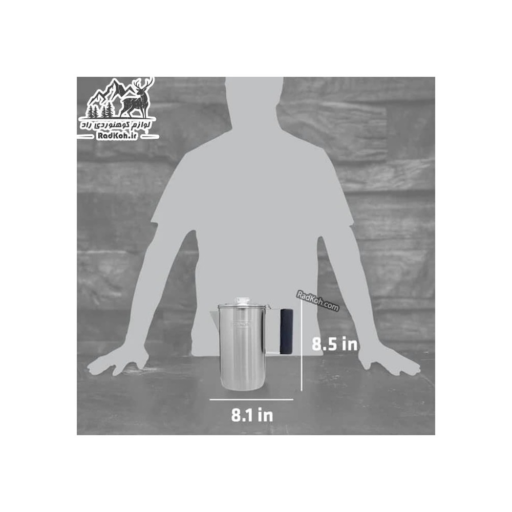 کتری استیل 6 نفره با صافی استنلی ادونچر مدل percolator رنگ استیل