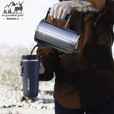 کتری استیل 6 نفره با صافی استنلی ادونچر مدل percolator رنگ استیل