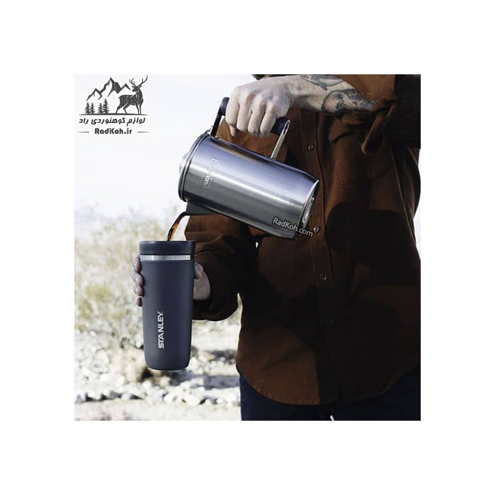 کتری استیل 6 نفره با صافی استنلی ادونچر مدل percolator رنگ استیل