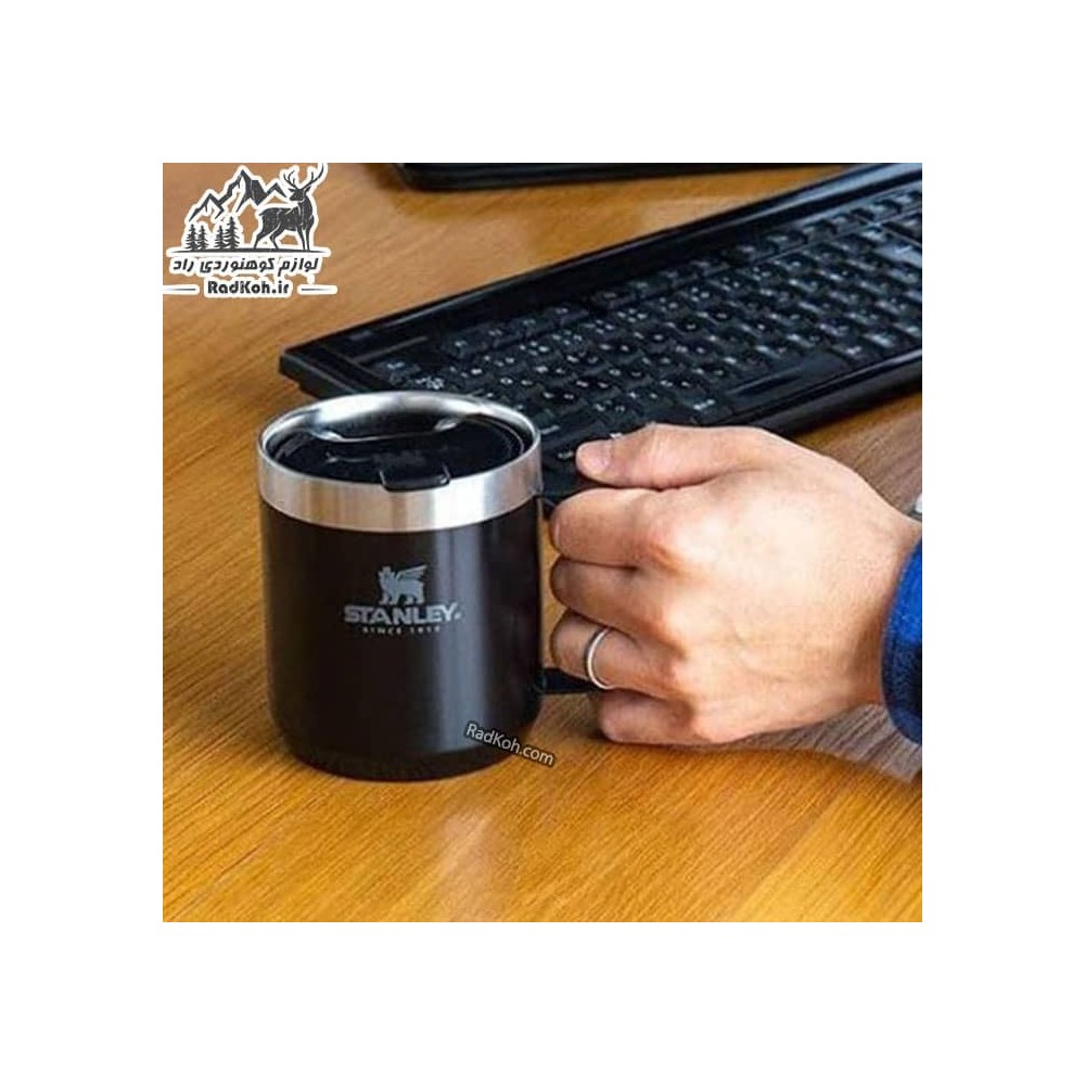 ماگ کوهنوردی 35ml کلاسیک استنلی مدل Camp Mug 0.35L رنگ مشکی