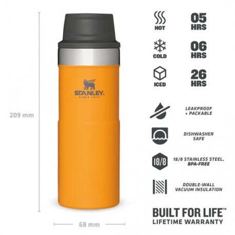 ماگ تریجر اکشن 350 میلی لیتری استنلی کلاسیک مدل stanley Classic Triggr Action Mug .35 L رنگ نانجی
