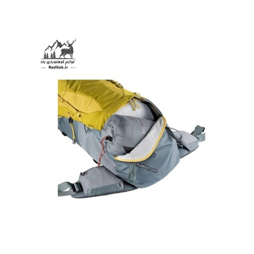 کوله پشتی طبیعت گردی دیوتر 50+10 لیتری مدل Aircontact Lite رنگ خردلی